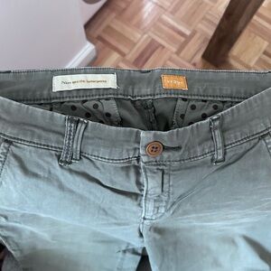 Pilcro and the letterpress Green Cotton Chino Pants - Button Front